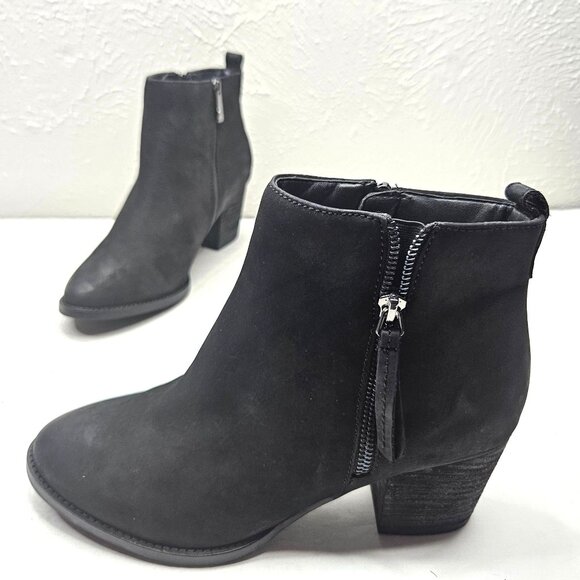 Blondo Shoes - Blondo Waterproof Ankle Booties Size 9.5 Black Leather Western Block Heel Boots